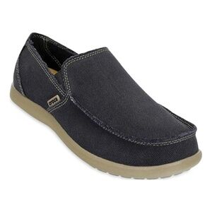 Crocs Santa Cruz Slip On Loafers Men’s Size 11 Canvas Gray Distressed NEW